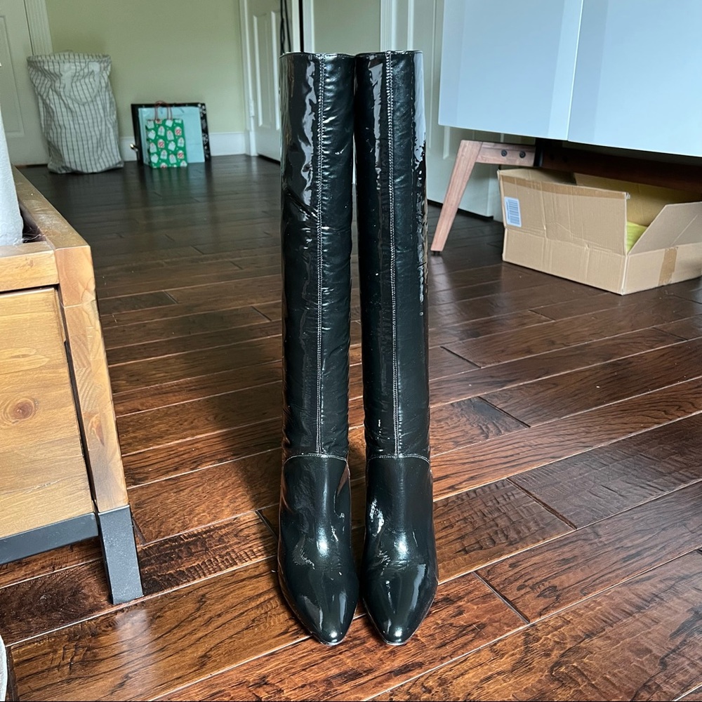 Anne Klein black patent boots size 7.5